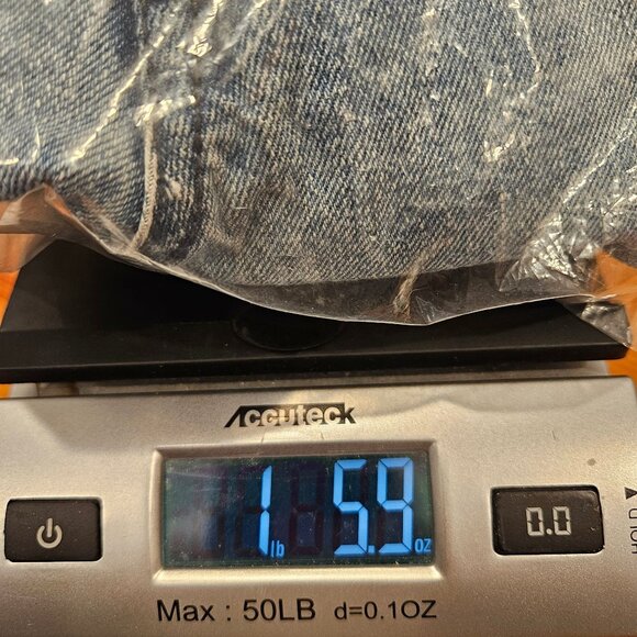 OP Men 34 x 32 Jeans Blue Bootcut Classic Stonewash Denim Y2K Pockets Zip Cotton - Picture 12 of 12